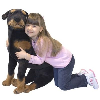 plush, stuffed rottweiler, life sized