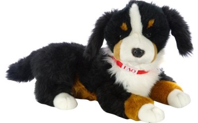 FAO Schwarz 17 inch Plush Bernese Mountain Dog – Black and White